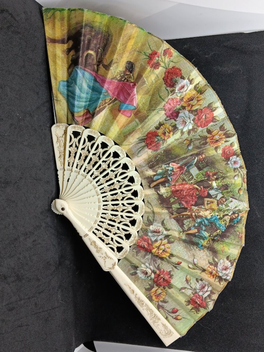 ✨ Vintage Spanish-Style Souvenir Folding Hand Fan ✨